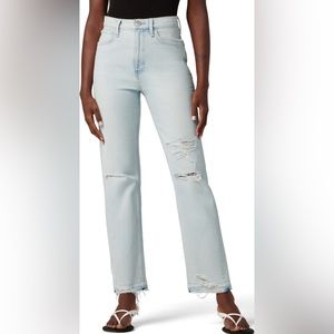 JUDSON JEANS JADE Aries HIGH WAIST FRAY HEM STRAIGHT LEG JEANS new with tags